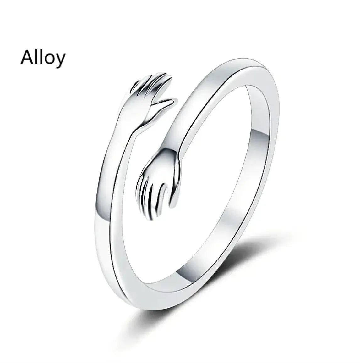 S925 Silver Couple Hug Ring TETAEA