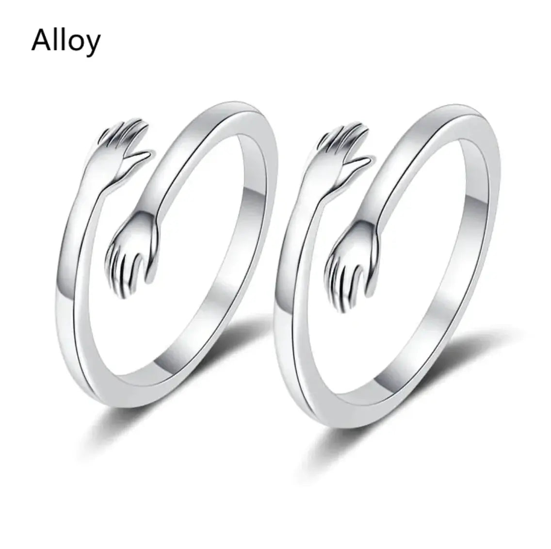 S925 Silver Couple Hug Ring TETAEA