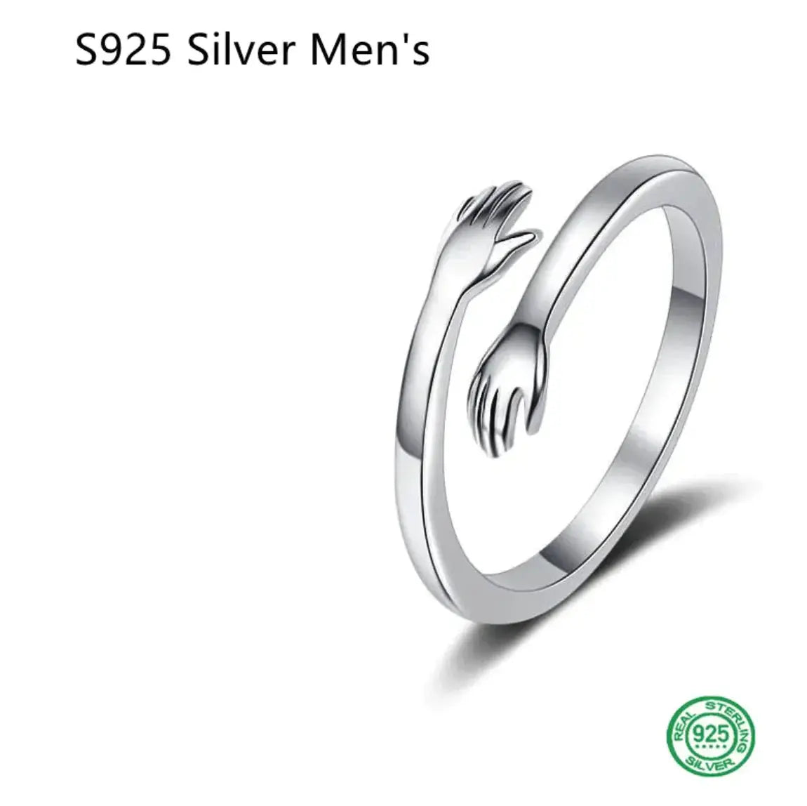 S925 Silver Couple Hug Ring TETAEA
