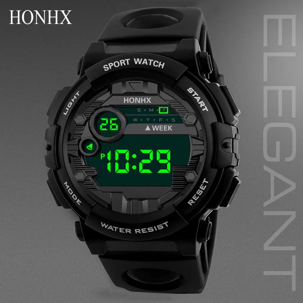 Luxury Men's Digital LED Sports Electronic Fitness Waterproof Watch