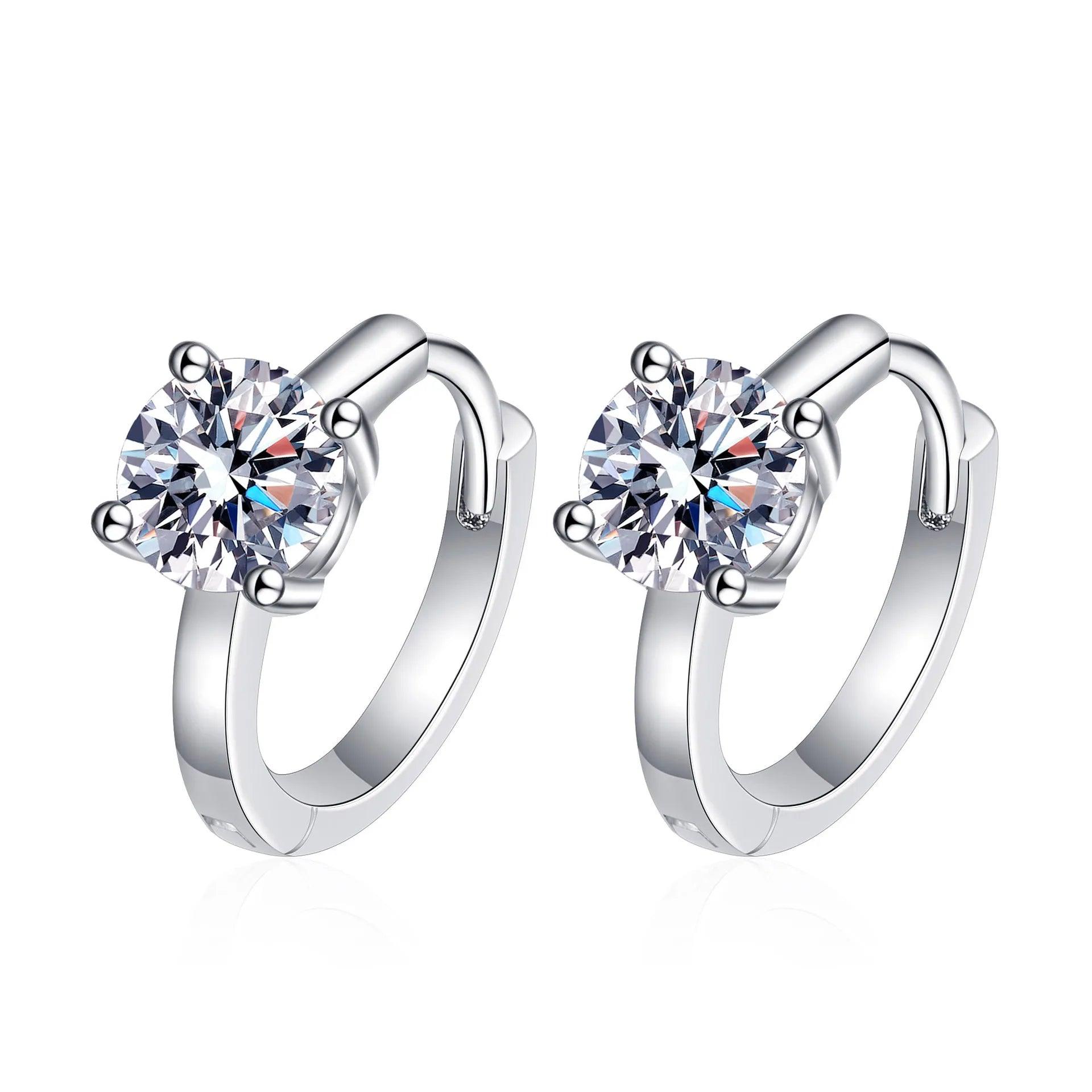 0.5ct Moissanite White Gold Stud Earrings for Women in Solid 925 Sterling Silver - TETAEA