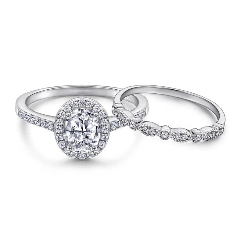 1.5ct Moissanite Oval Engagement Ring in S925 Sterling Silver