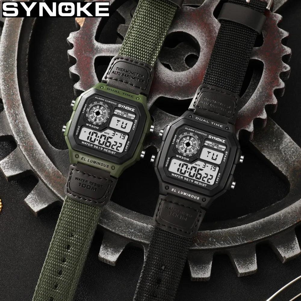 Heavy Men's Fashion Sports Waterproof Multifunctional Luminous Digital Military Watch