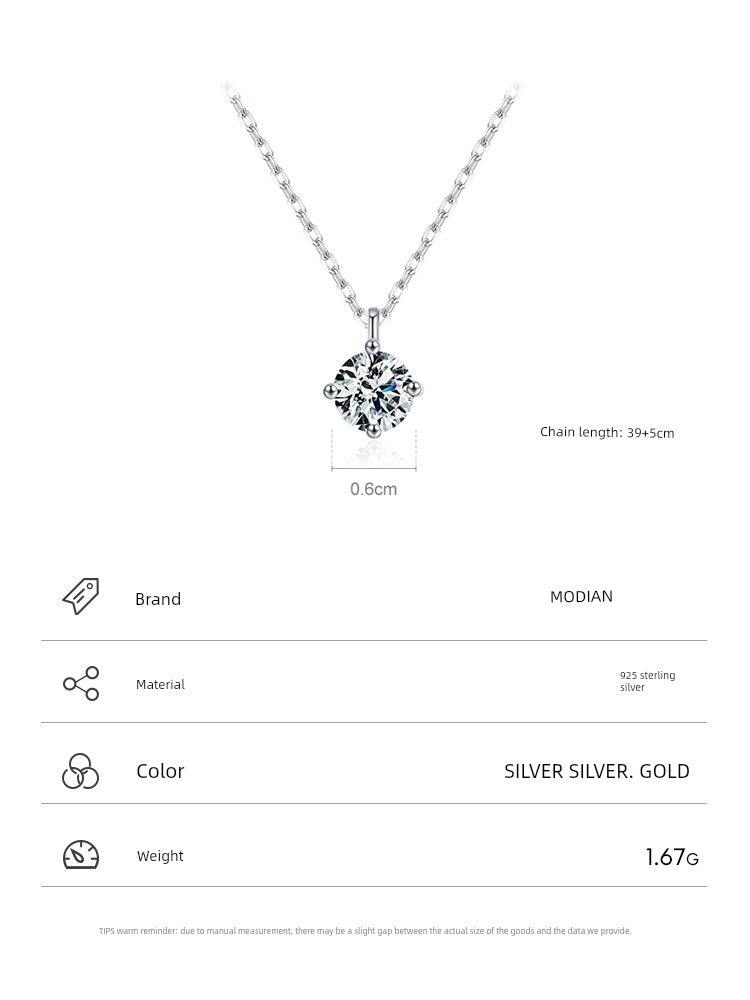 Modian Accessible Luxury Women's Easiest for Match Clavicle Chain Single Diamond