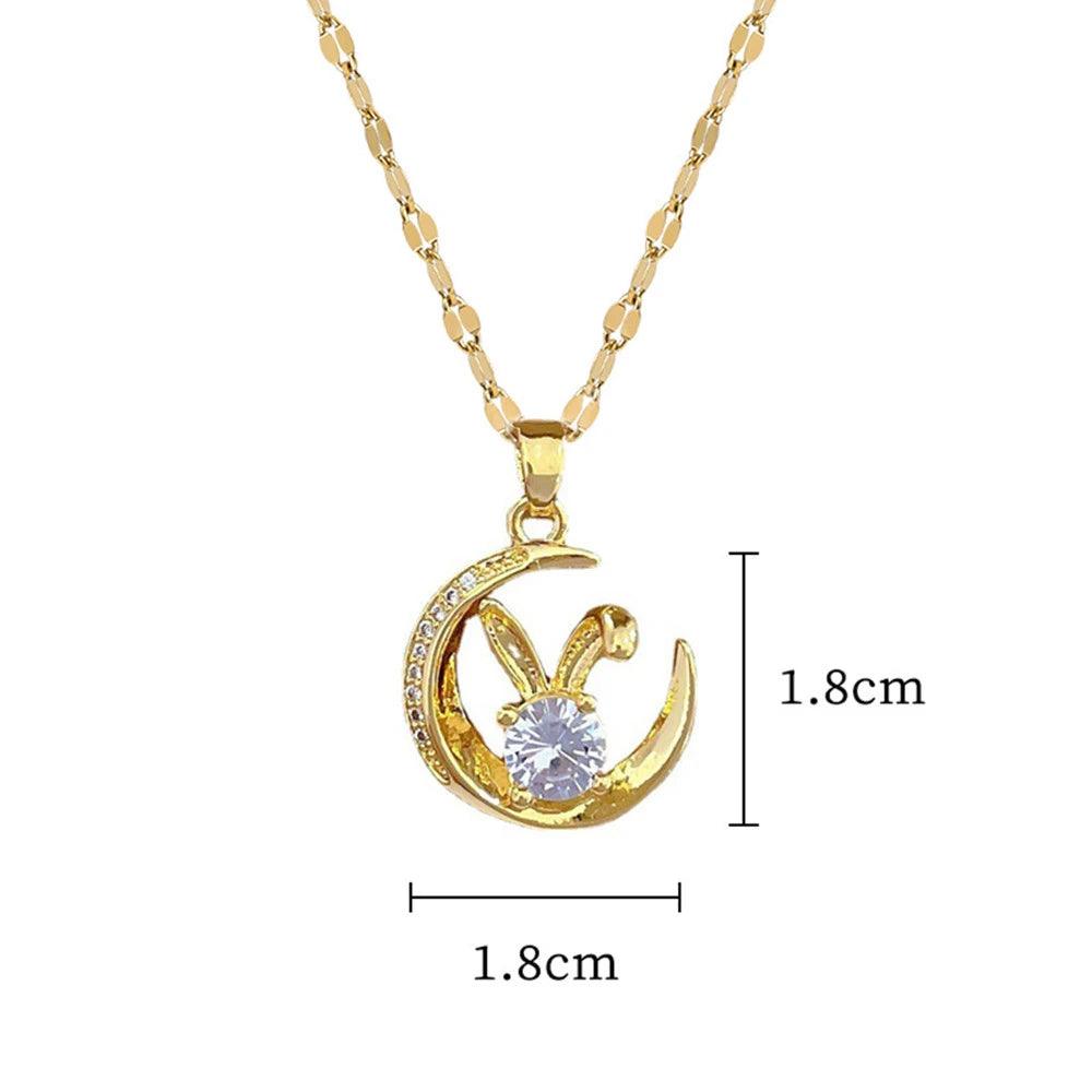 Luxury Crescent Moon Zircon Necklace