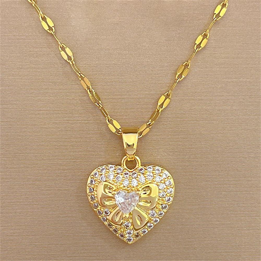 Heart Shaped Zircon Necklaces Design