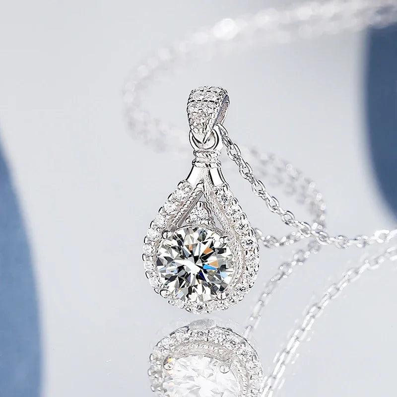 S925 Sterling Silver Round Cut Diamond Pendant