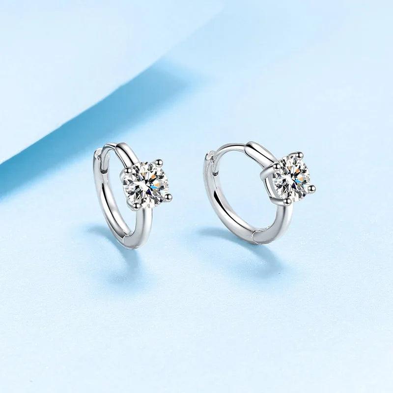 0.5ct Moissanite White Gold Stud Earrings for Women in Solid 925 Sterling Silver