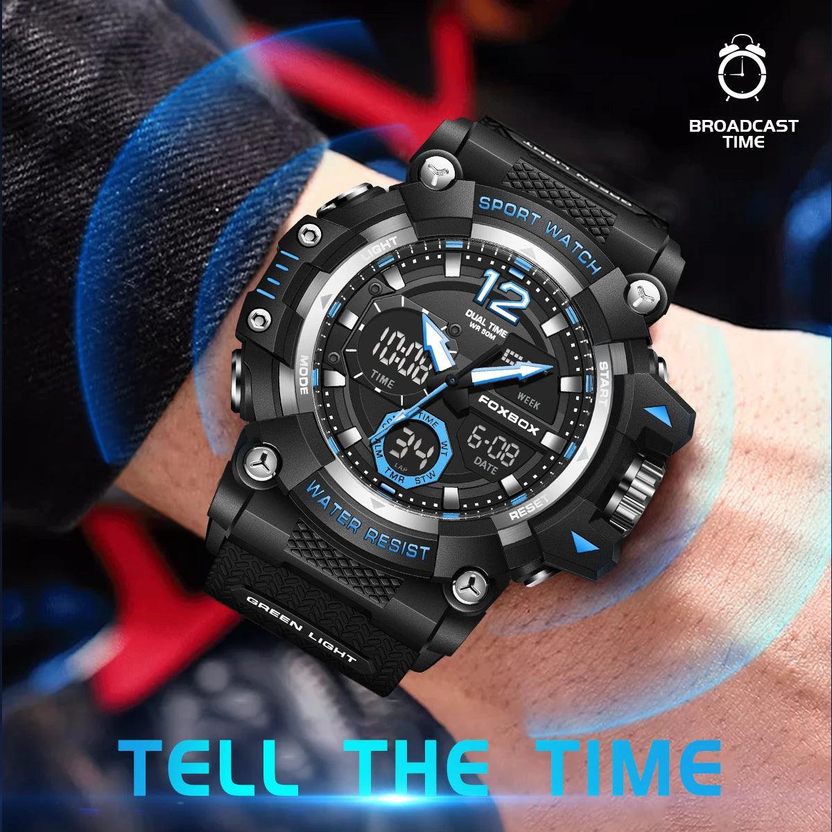 Fashion Casual Sports Dual Display Digital Electronic Watch with Timing Waterproof Weekly Alarm Date Quartz Watch