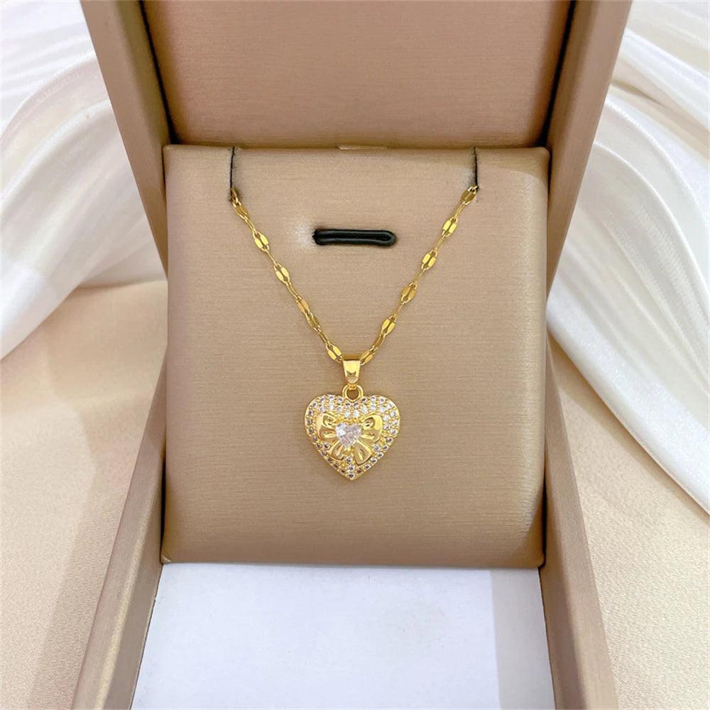 Heart Shaped Zircon Necklaces Design