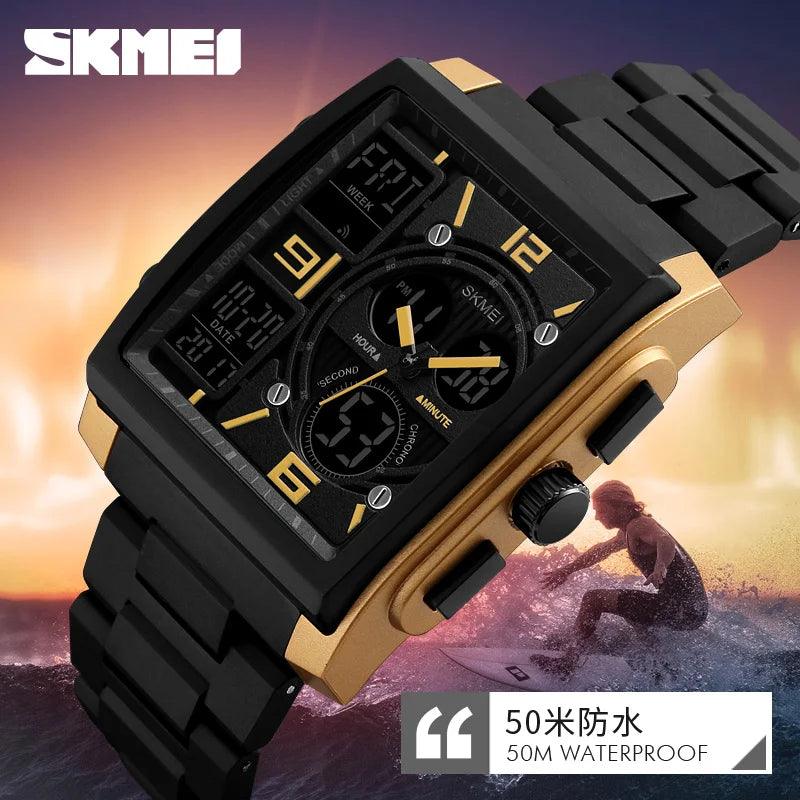 Luxury Sports Waterproof Digital LED Display Quartz Electronic Wrist Watch for Men