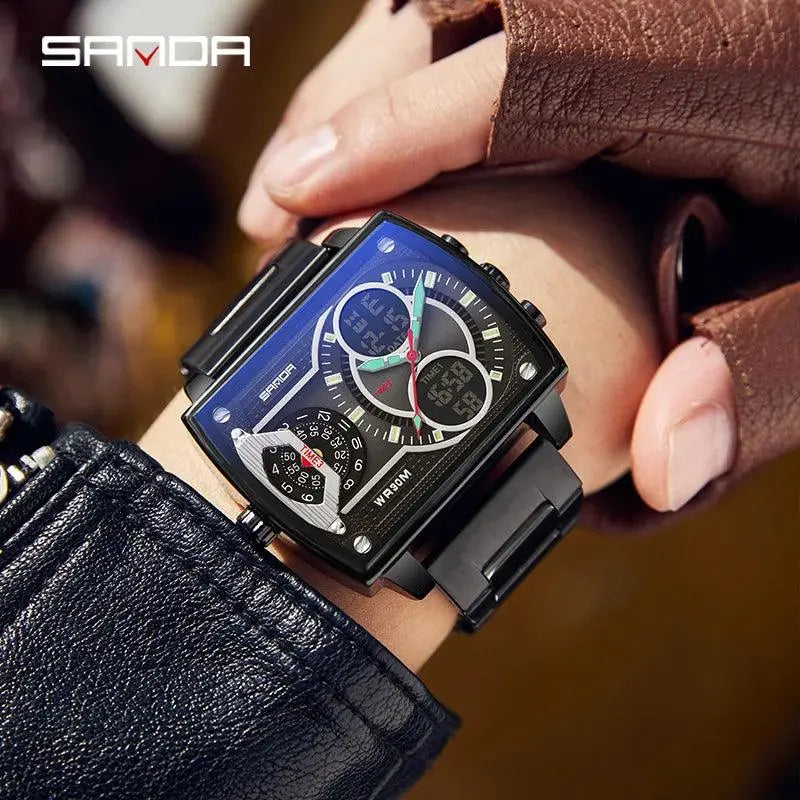 Sanda Brand New Fashion Sports Multifunctional Electronic Waterproof Watch TETAEA
