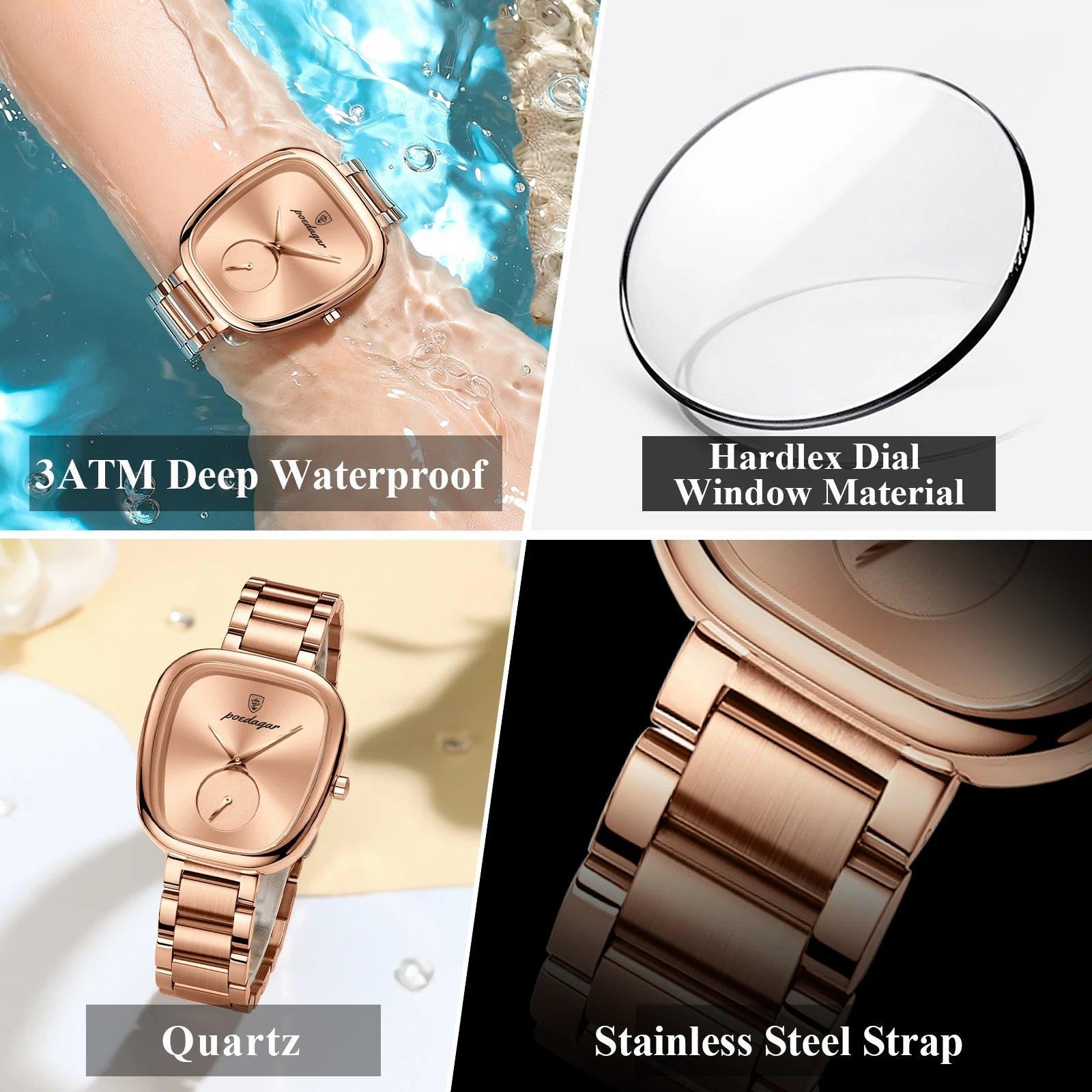 Luxury Women's Quartz Watch Waterproof Stainless Steel