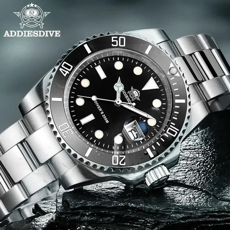 Luxury Steel Diving Quartz Watches 200m Waterproof Watch Super Luminous Relogio Masculino Classic Wristwatch