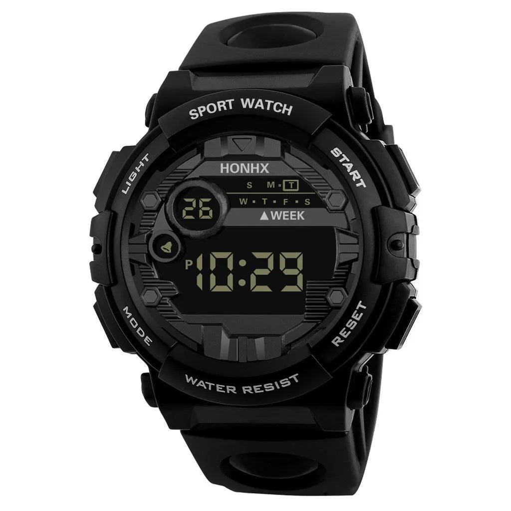 Luxury Men's Digital LED Sports Electronic Fitness Waterproof Watch