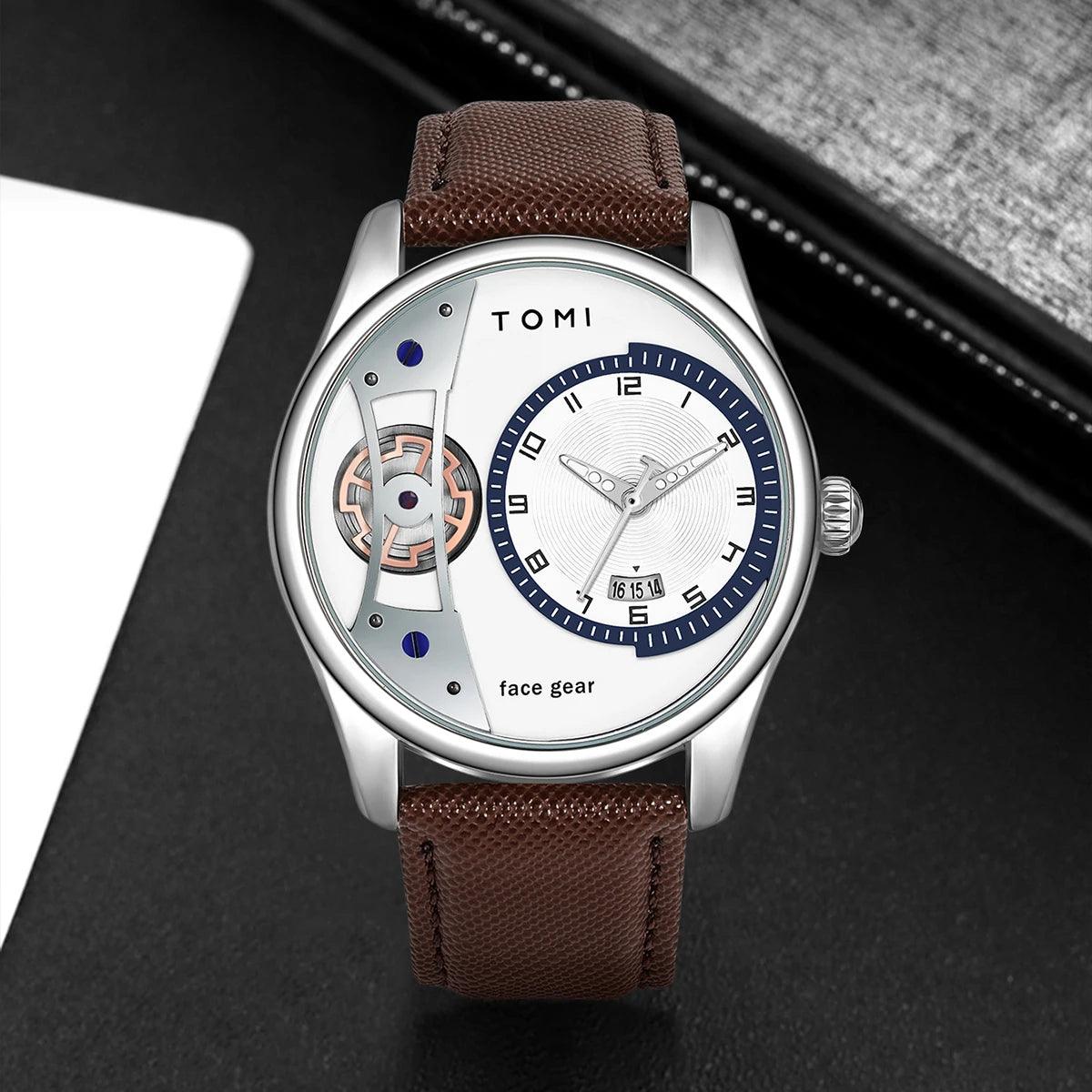 Men's Minimalist Business Quartz Watch Luxury Versatile Double Strap Detachable Watch Festival