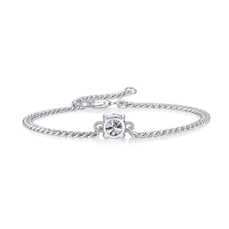 Heavy and elegant diamond bracelet made of S925 sterling silver