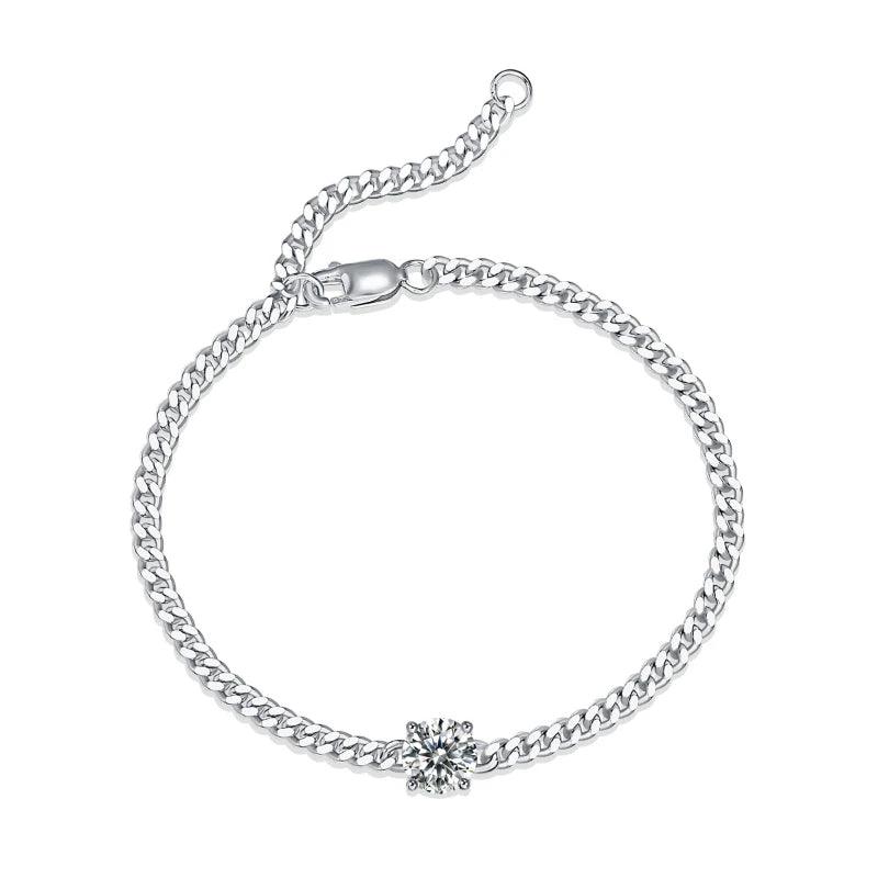 Heavy and elegant diamond bracelet made of S925 sterling silver