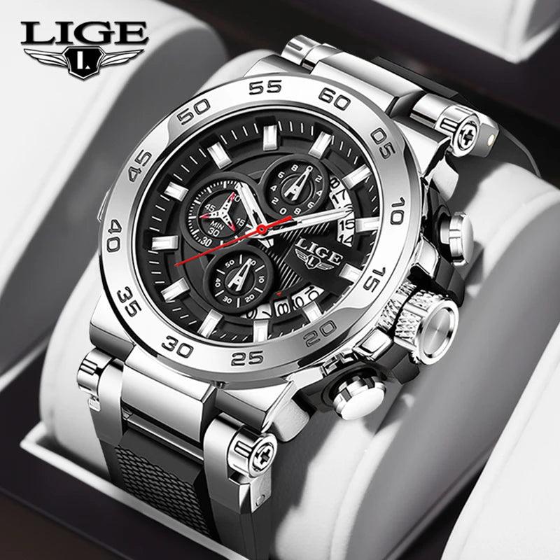 Men's Military Style Luminous Waterproof Silicone Quartz Watch Oversized