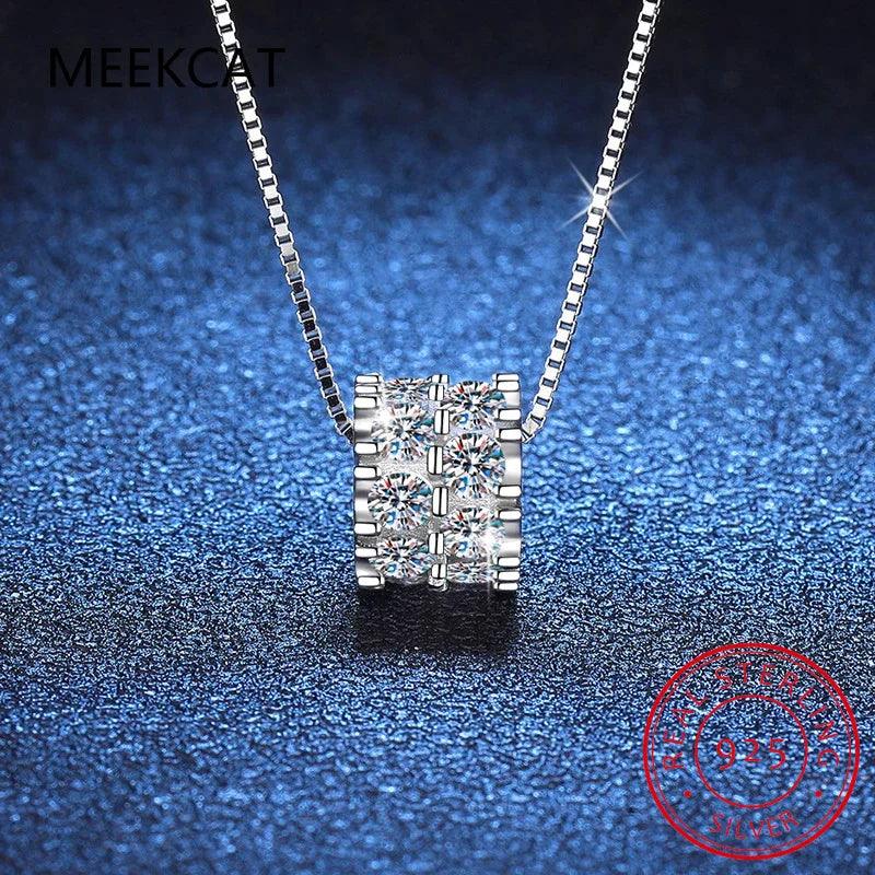 925 Sterling Silver Full Moissanite Diamond Women's Necklace,