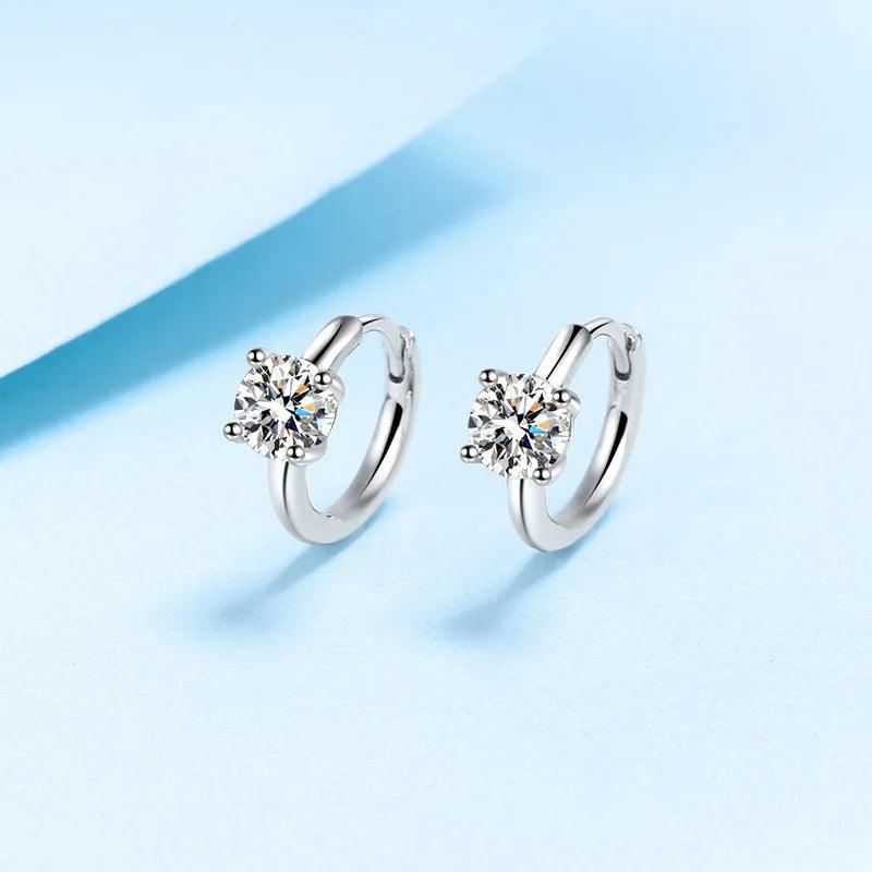 0.5ct Moissanite White Gold Stud Earrings for Women in Solid 925 Sterling Silver