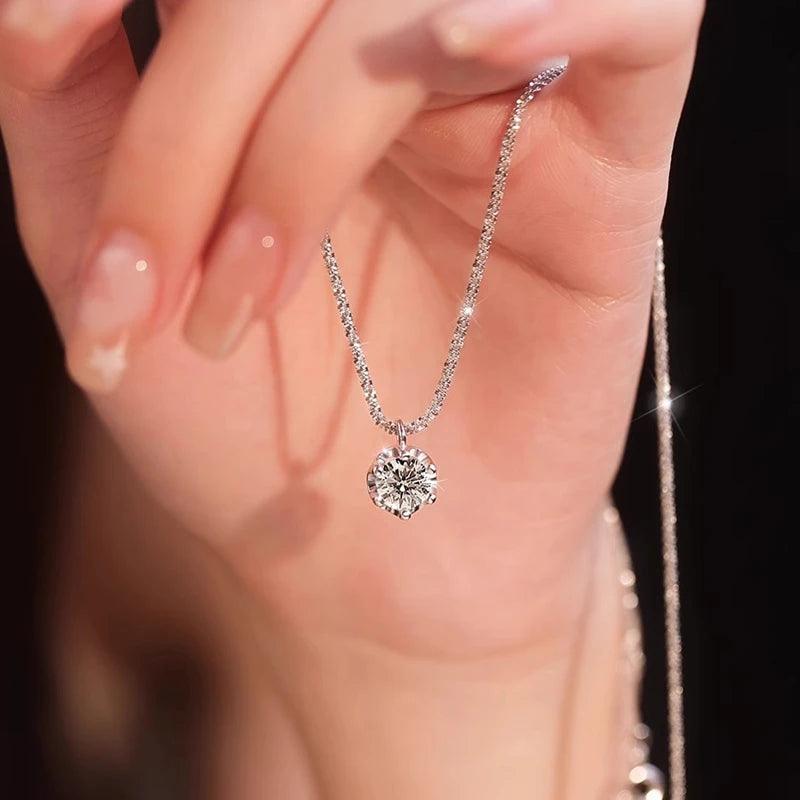 1 to 2 carats of extremely brilliant diamond moissanite pendant