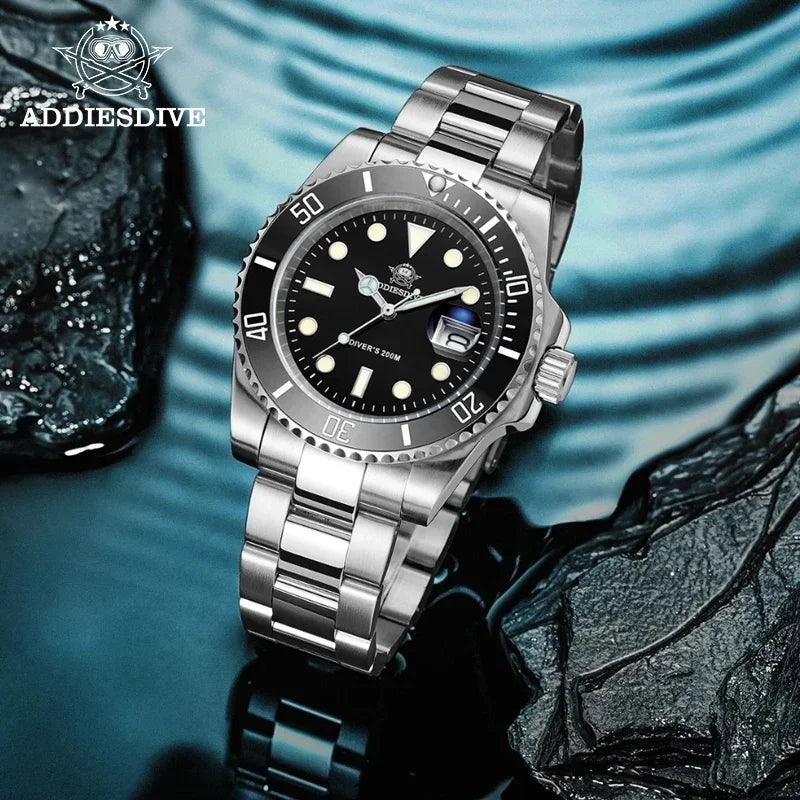 Luxury Steel Diving Quartz Watches 200m Waterproof Watch Super Luminous Relogio Masculino Classic Wristwatch