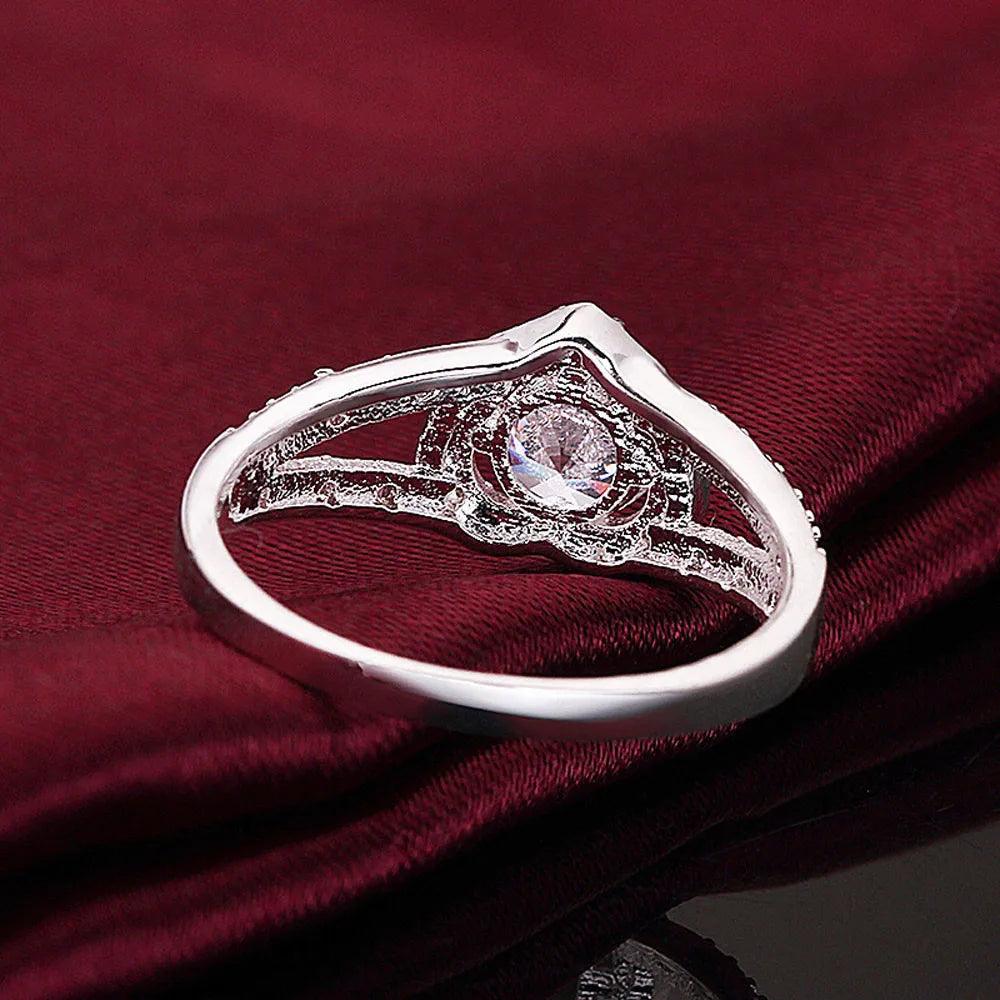 Fashion Heart-Shaped Ring Zircon