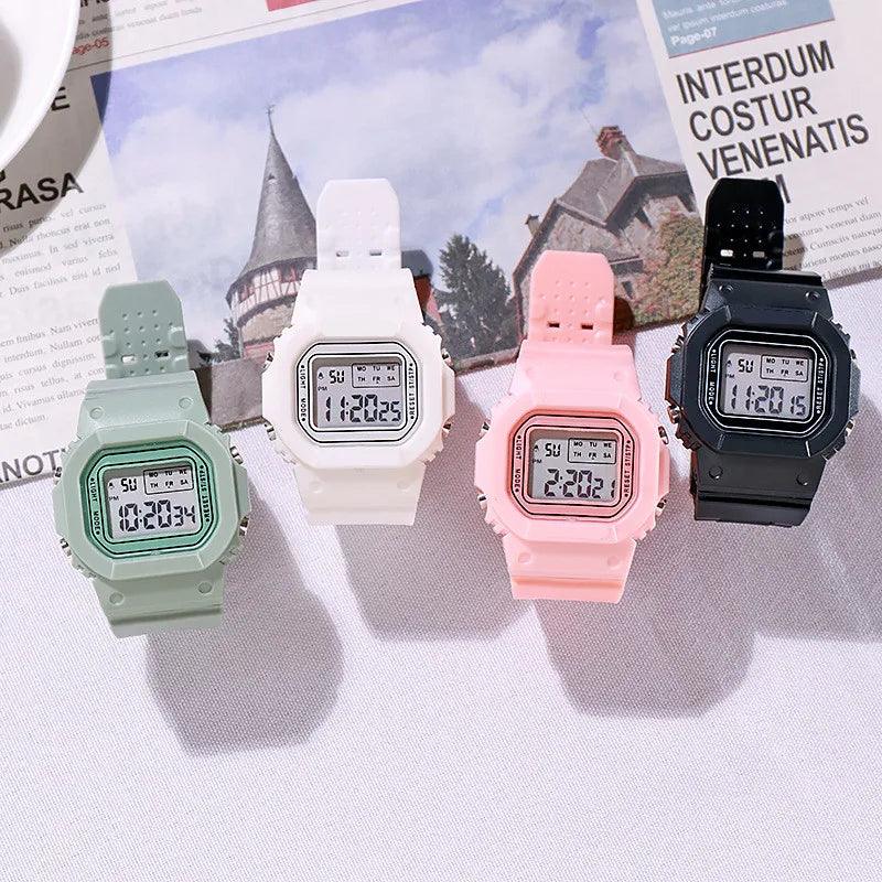 Unisex and children's watches, elegant transparent digital and sports