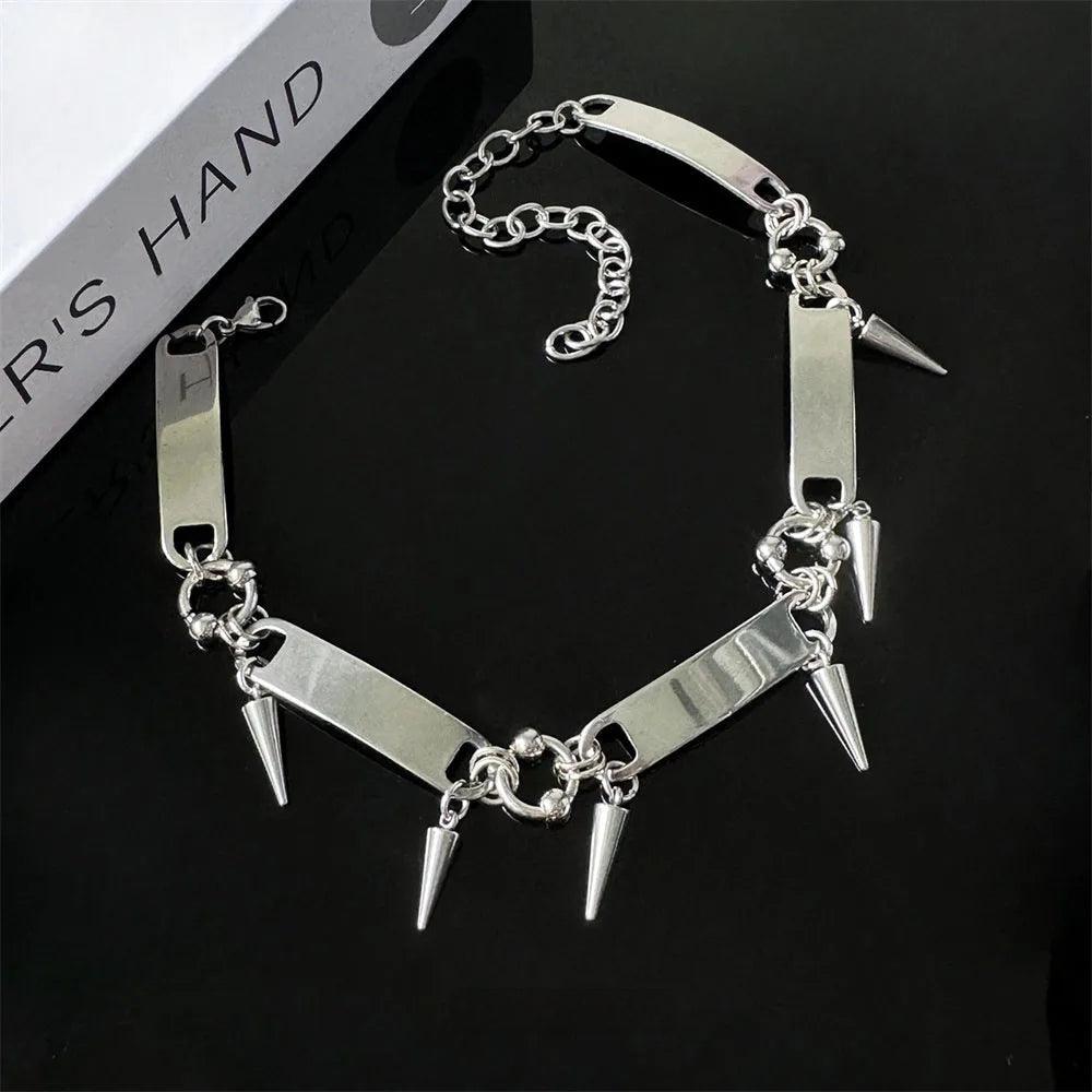 Titanium Steel Rivet Choker For Man Punk Metal Collar Necklace Luxury Hip Hop