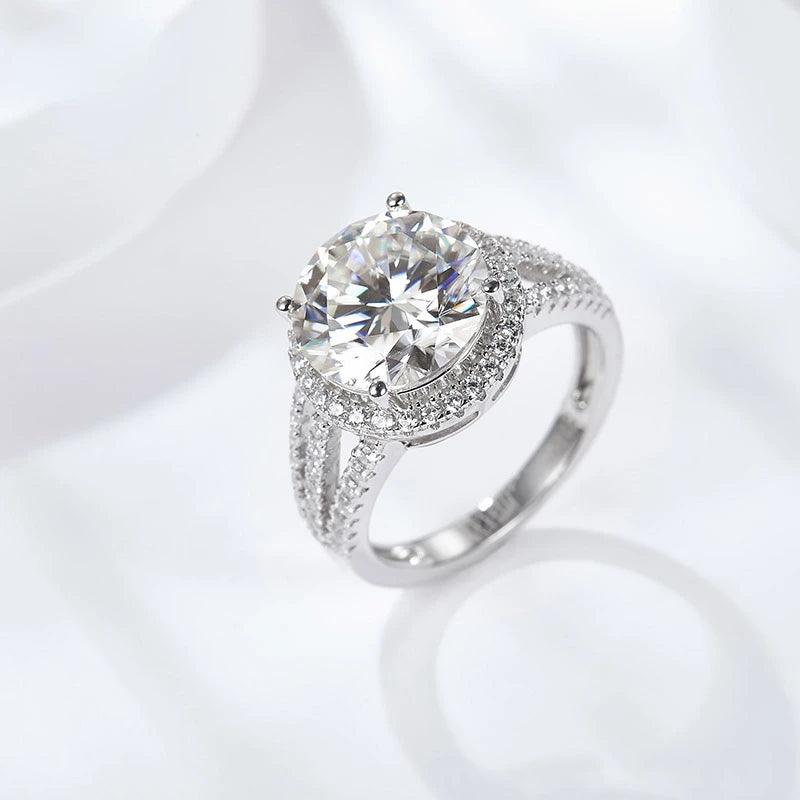 Moissanite Ring 5 Carat Round Classic