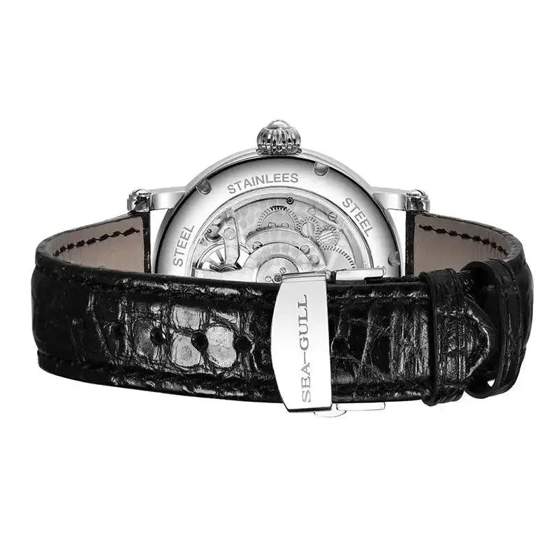 Seagull Men's Watch Tourbillon Automatic Mechanical Wristwatch Luxury Casual Leather Strap Clock Male Watches montre homme 6018 TETAEA
