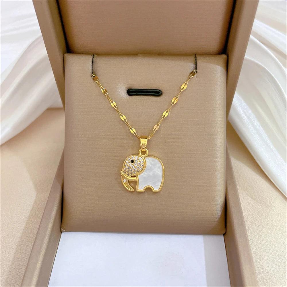 High Quality Luxury Elephant Zircon Necklace