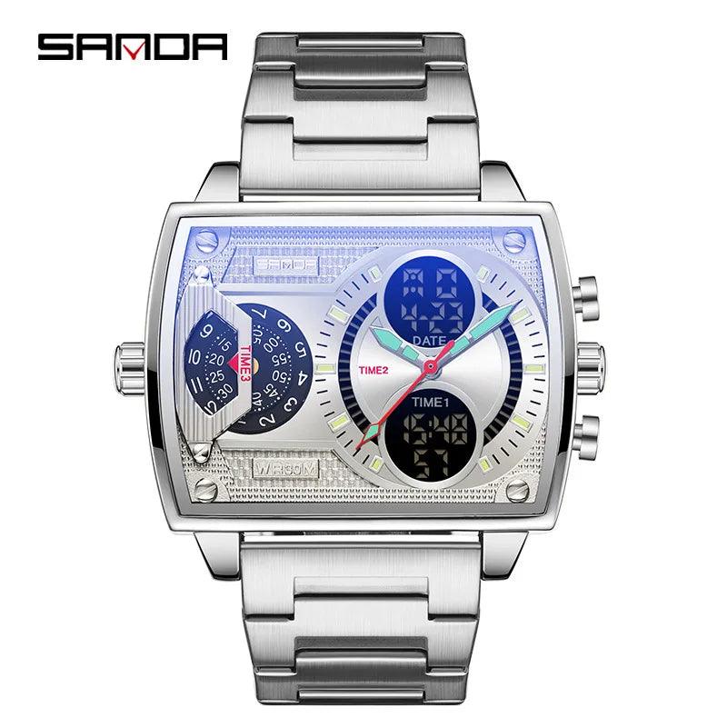 Sanda Brand New Fashion Sports Multifunctional Electronic Waterproof Watch