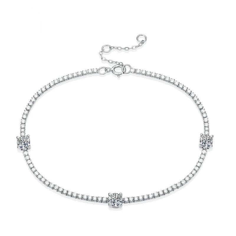 0.9 Ct Moissanite 925 Sterling Silver Bracelet Engagement