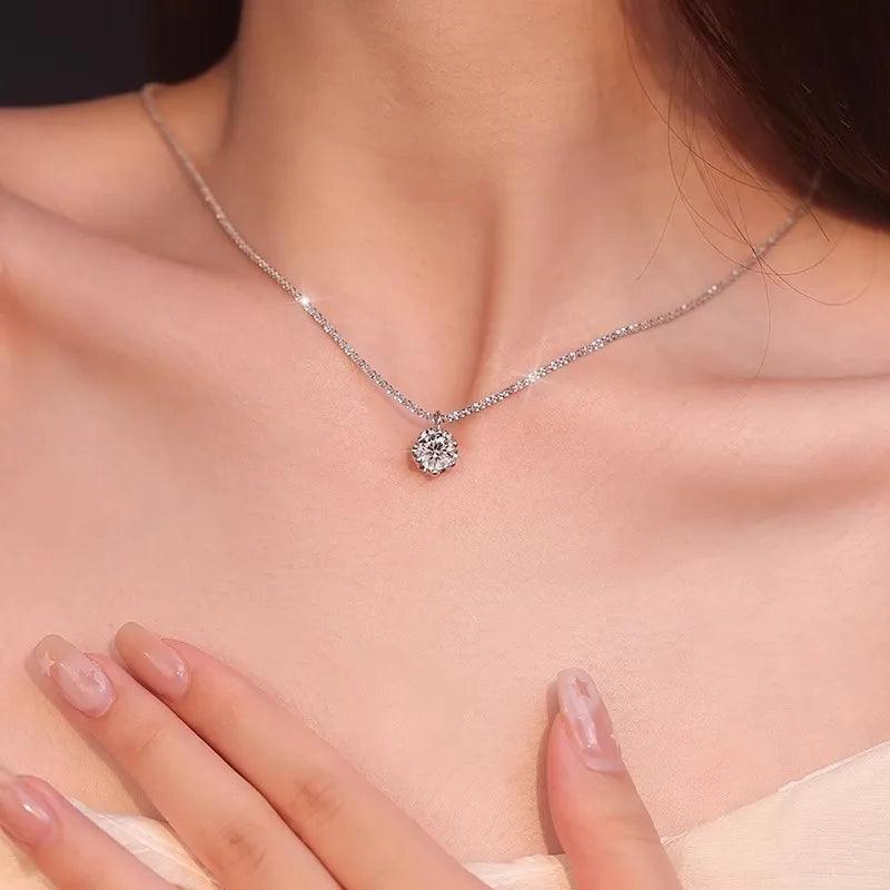 1 to 2 carats of extremely brilliant diamond moissanite pendant