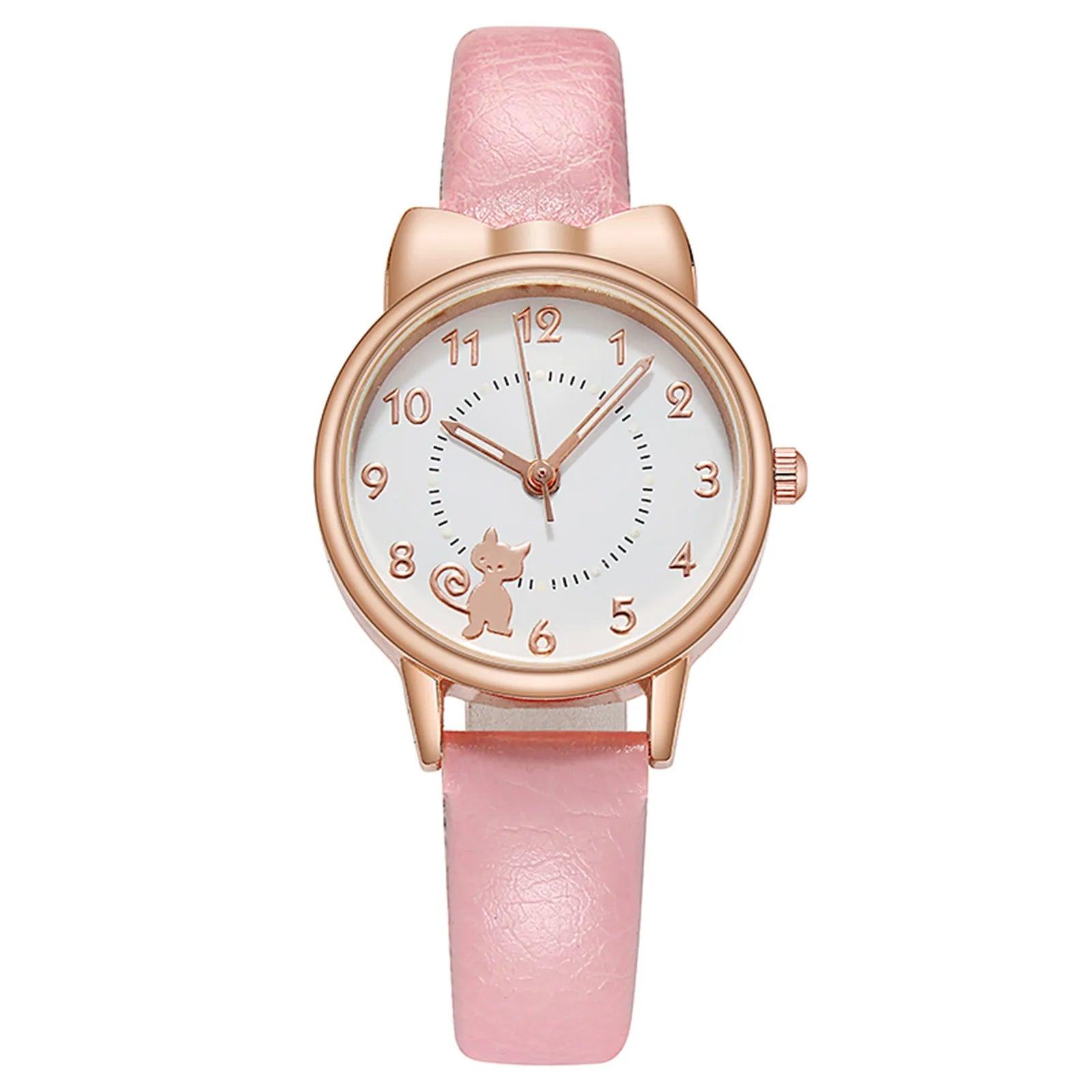 Cute cat quartz watch