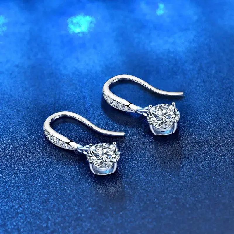 Simple 1ct S925 Sterling Silver Moissanite Stud Earrings TETAEA