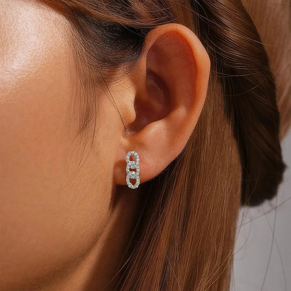 Simple Earrings Three Hoops TETAEA