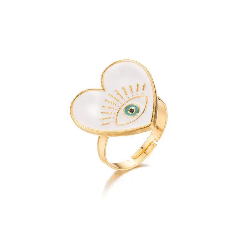 Simple White Heart Ring TETAEA
