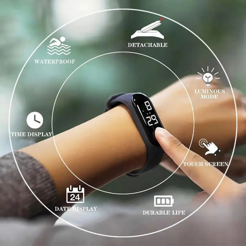 Simple and practical unisex LED electronic sports digital watch TETAEA