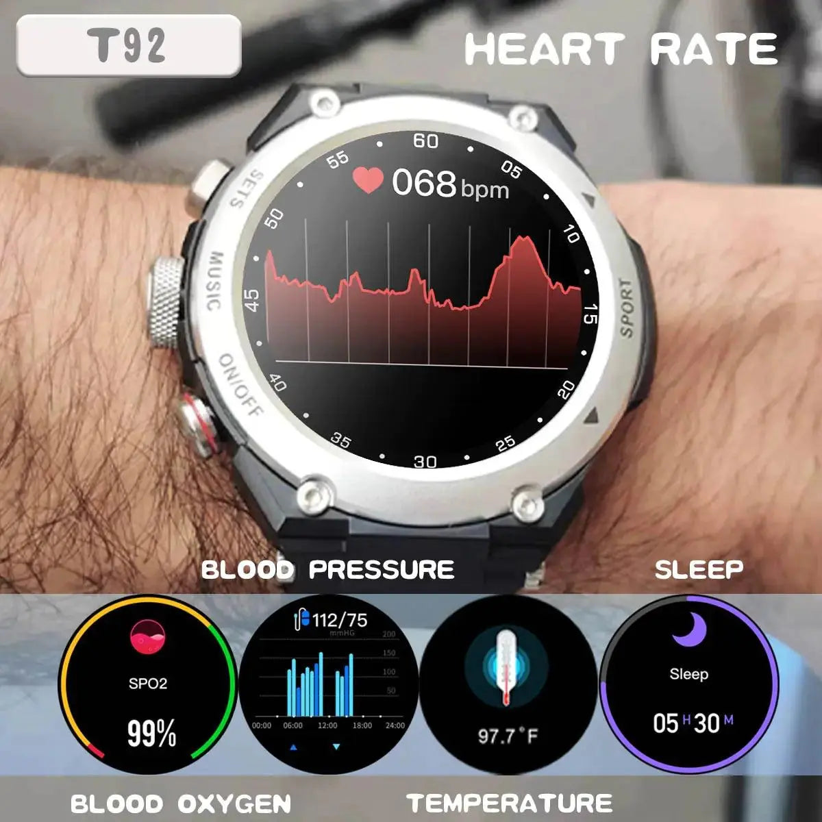 Smart Watch with Earbuds - TETAEA