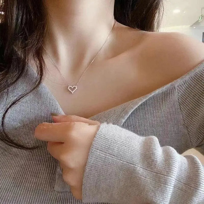 Sweet 2024 Trendy Korean Heart Shaped Necklace TETAEA