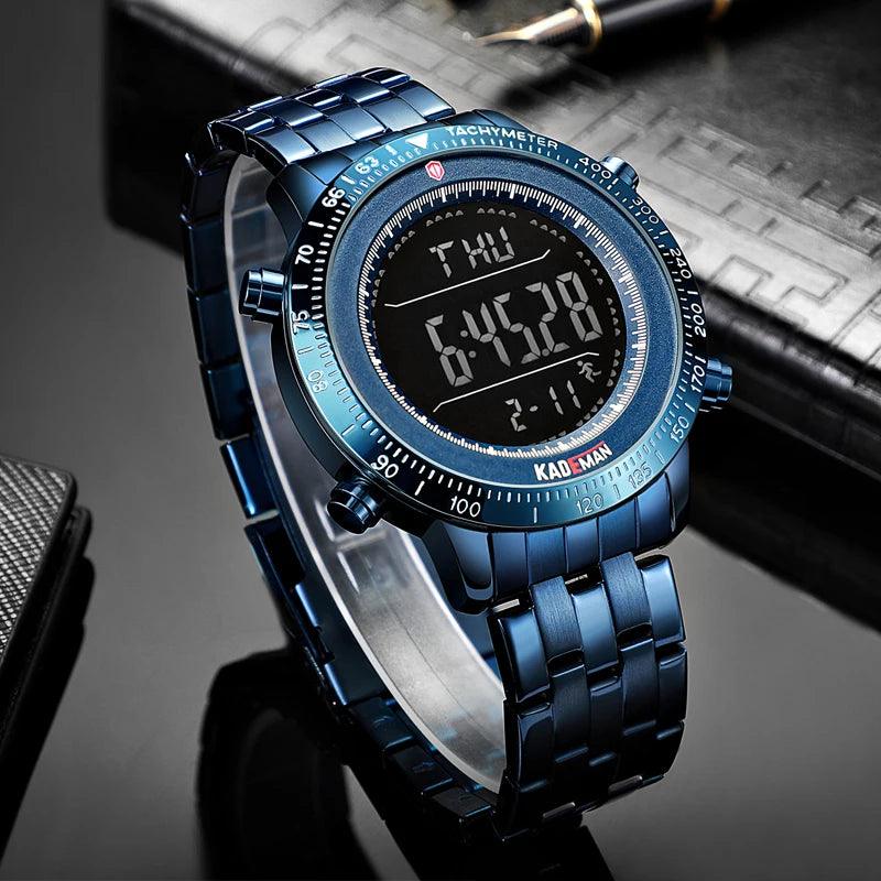 High Quality Full Steel Digital Unisex Military Watch LCD Display