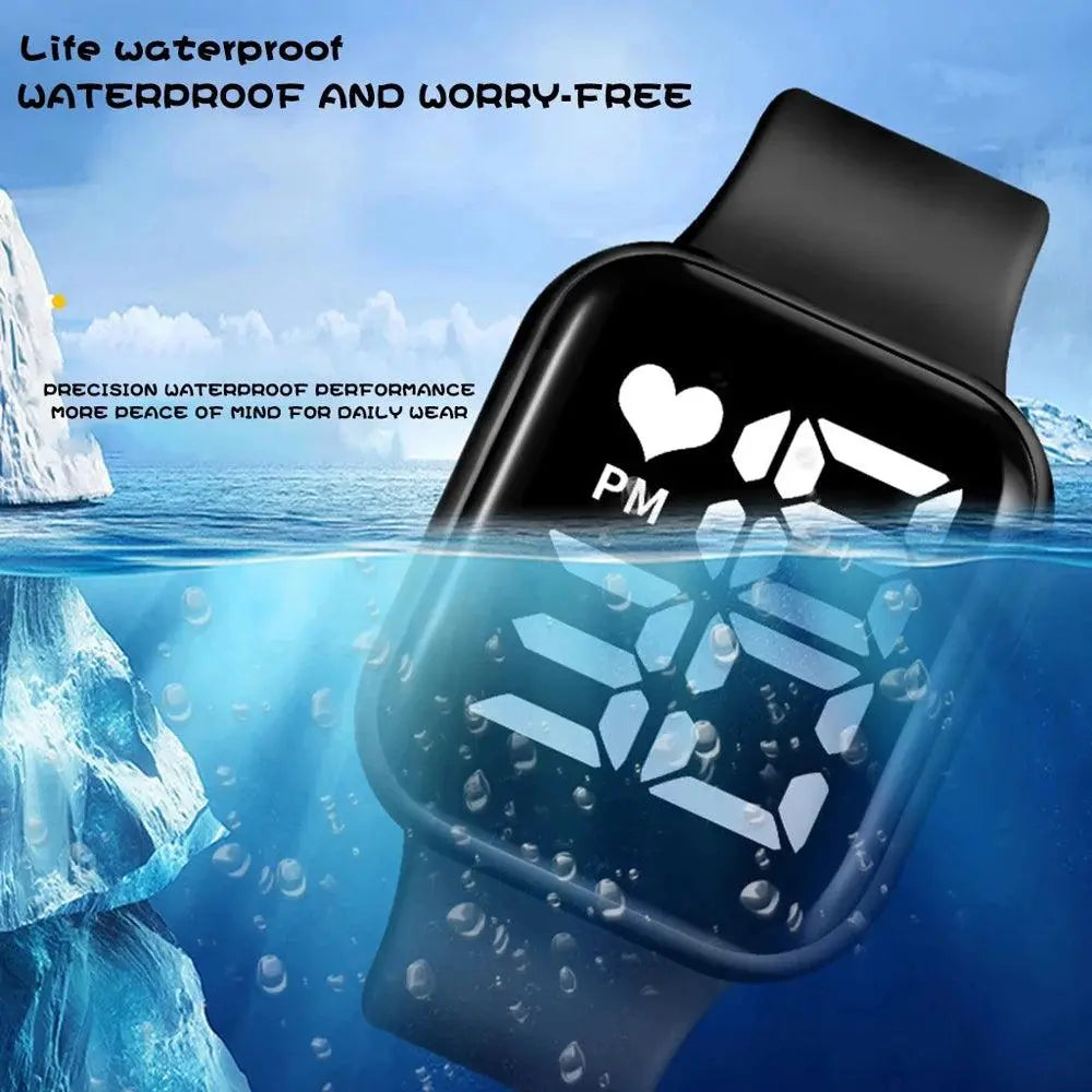 Unisex Simple Sports Waterproof Digital LED Display Quartz Electronic Wrist Watch TETAEA