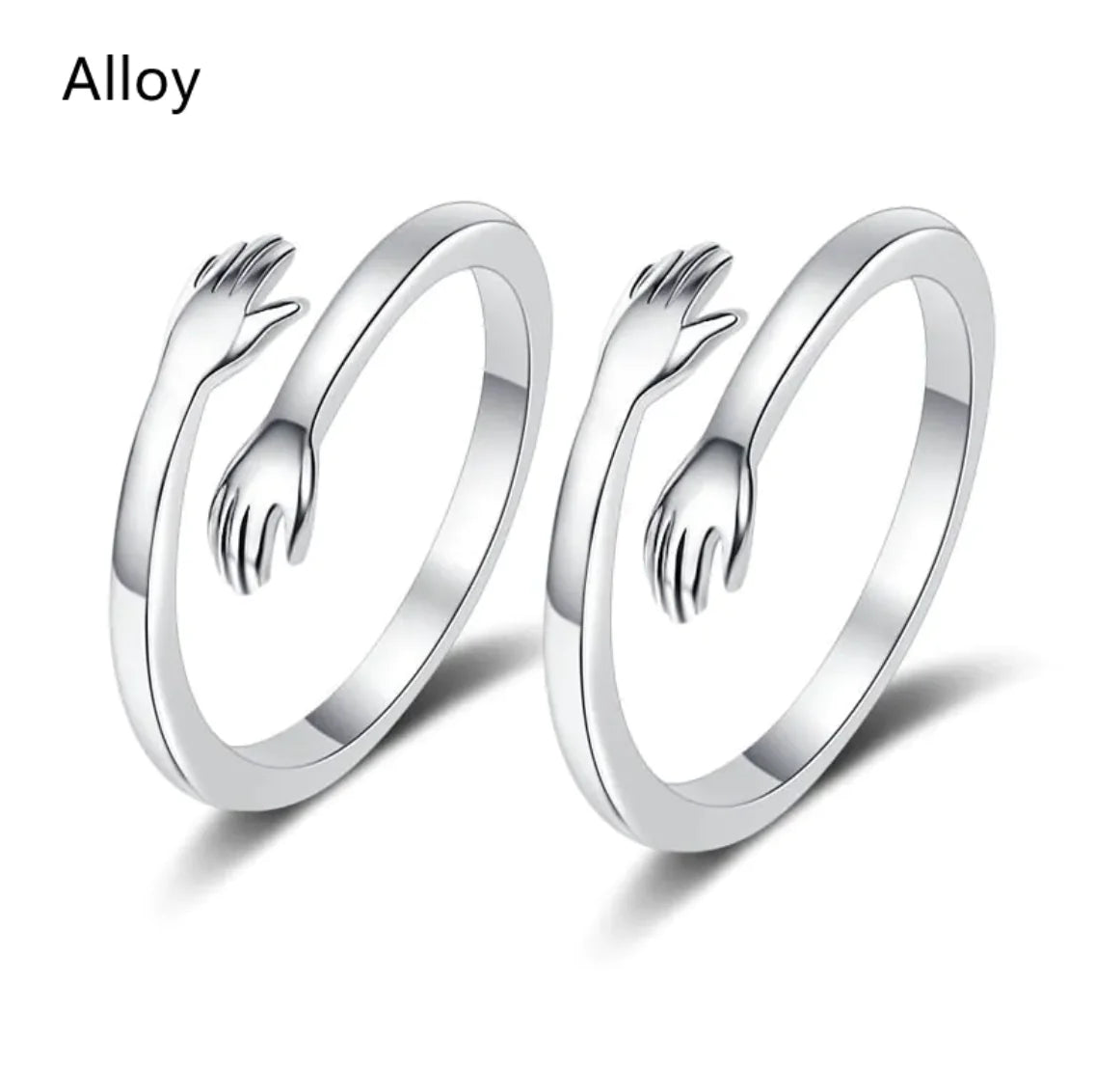 S925 Silver Couple Hug Ring