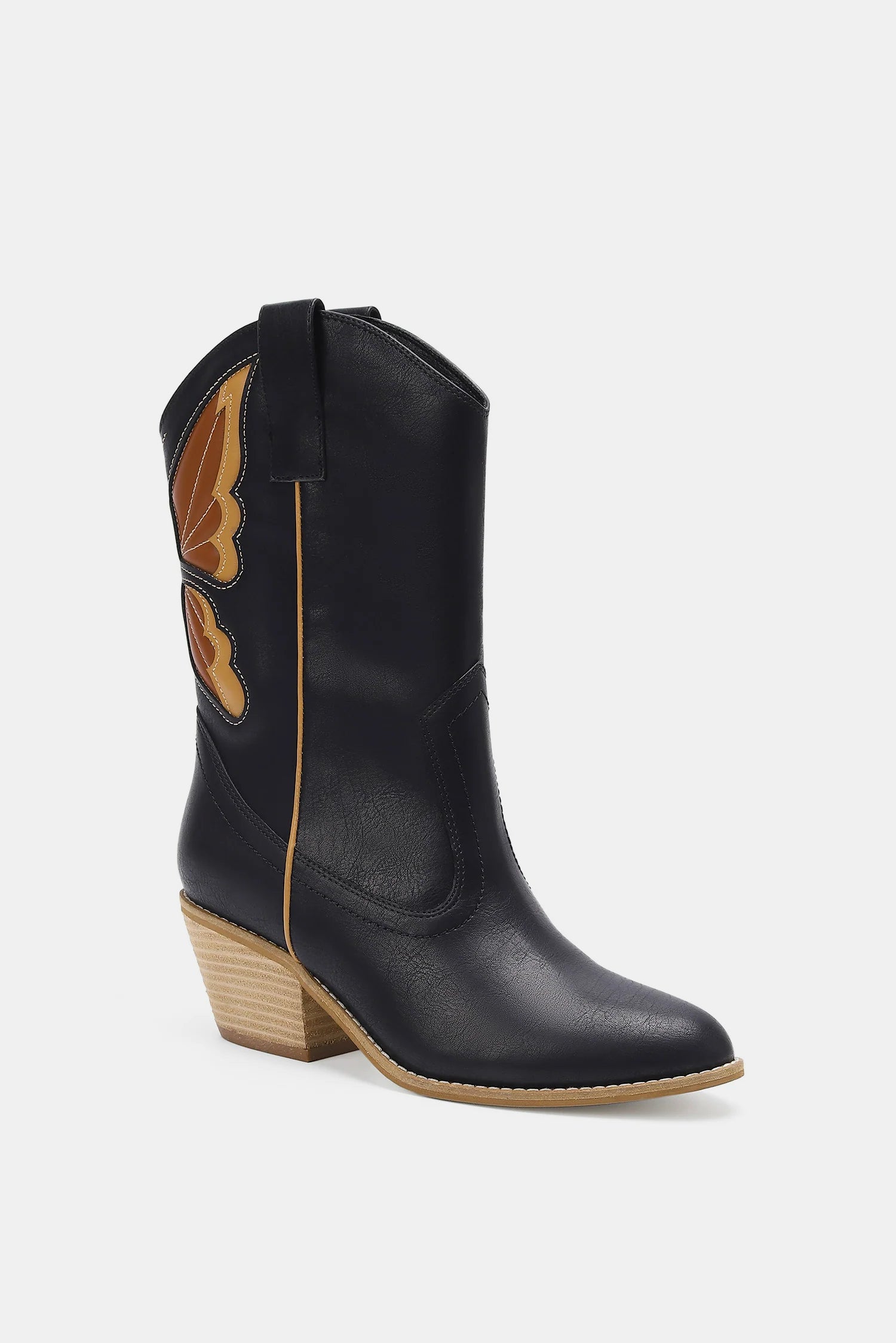 Beast Fashion Butterfly Cut Detail Point Toe Boots Trendsi
