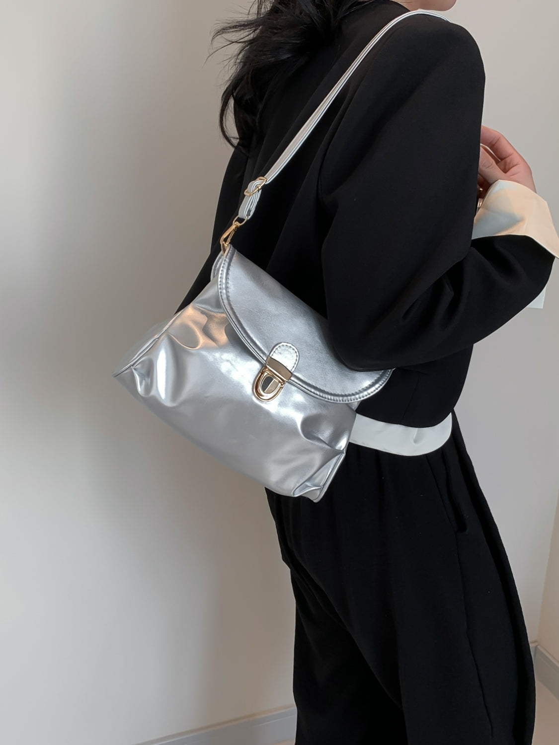 PU Leather Adjustable Strap Crossbody Bag Trendsi