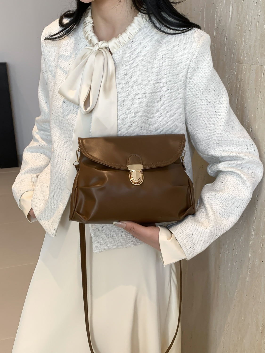 PU Leather Adjustable Strap Crossbody Bag Trendsi