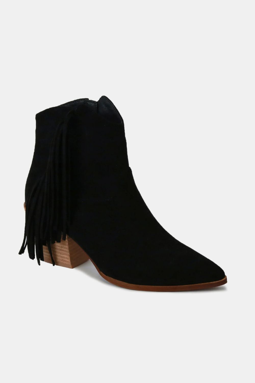 Beast Fashion Suede Fringe Point Toe Ankle Boots Trendsi
